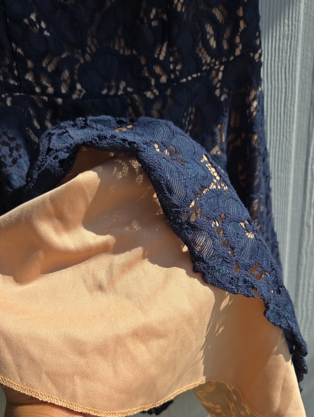 City Studio | Navy Blue Lace Fit & Flare Dress (Junior's 1) - Picture 5 of 8